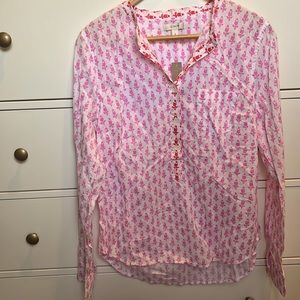 Never worn pink blockprint top from J.Crew.